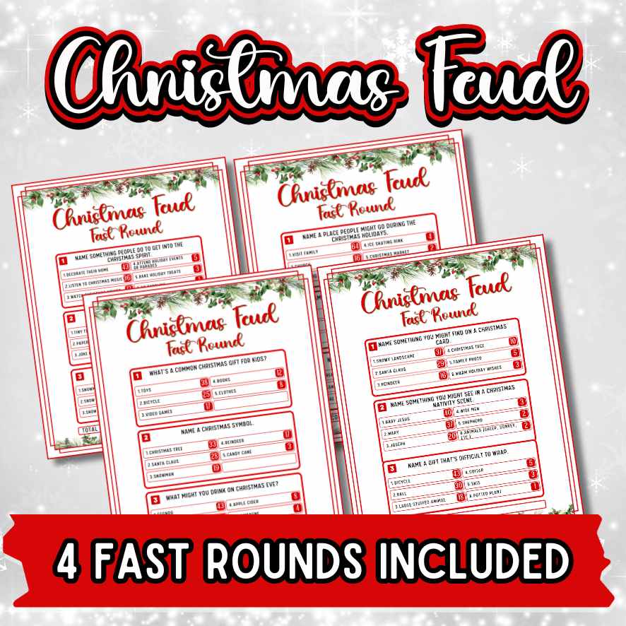 CHRISTMAS FEUD AND JEOPARDY GAMES PRINTABLE - Image 5