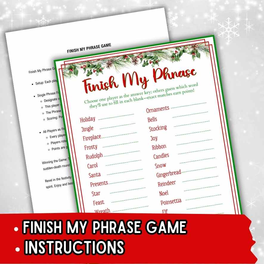 CHRISTMAS FINISH MY PHRASE PRINTABLE - Image 2
