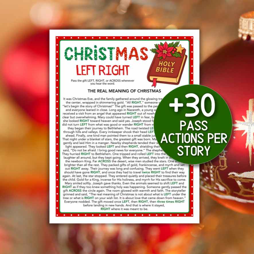 CHRISTMAS LEFT RIGHT CHRISTIAN GAME PRINTABLE - Image 3