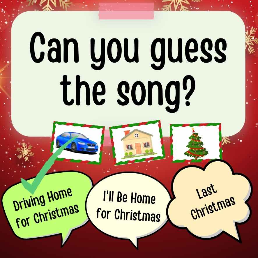 CHRISTMAS PICTIONARY SONGS GAME