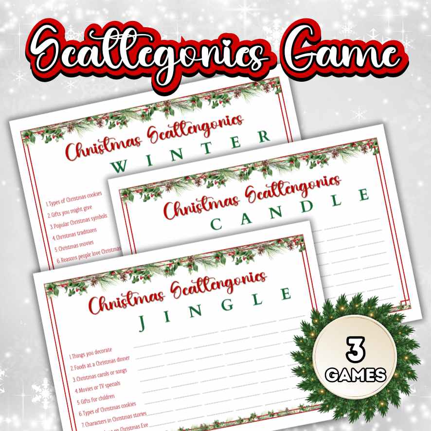 CHRISTMAS SCATTERGORIES GAME PRINTABLE