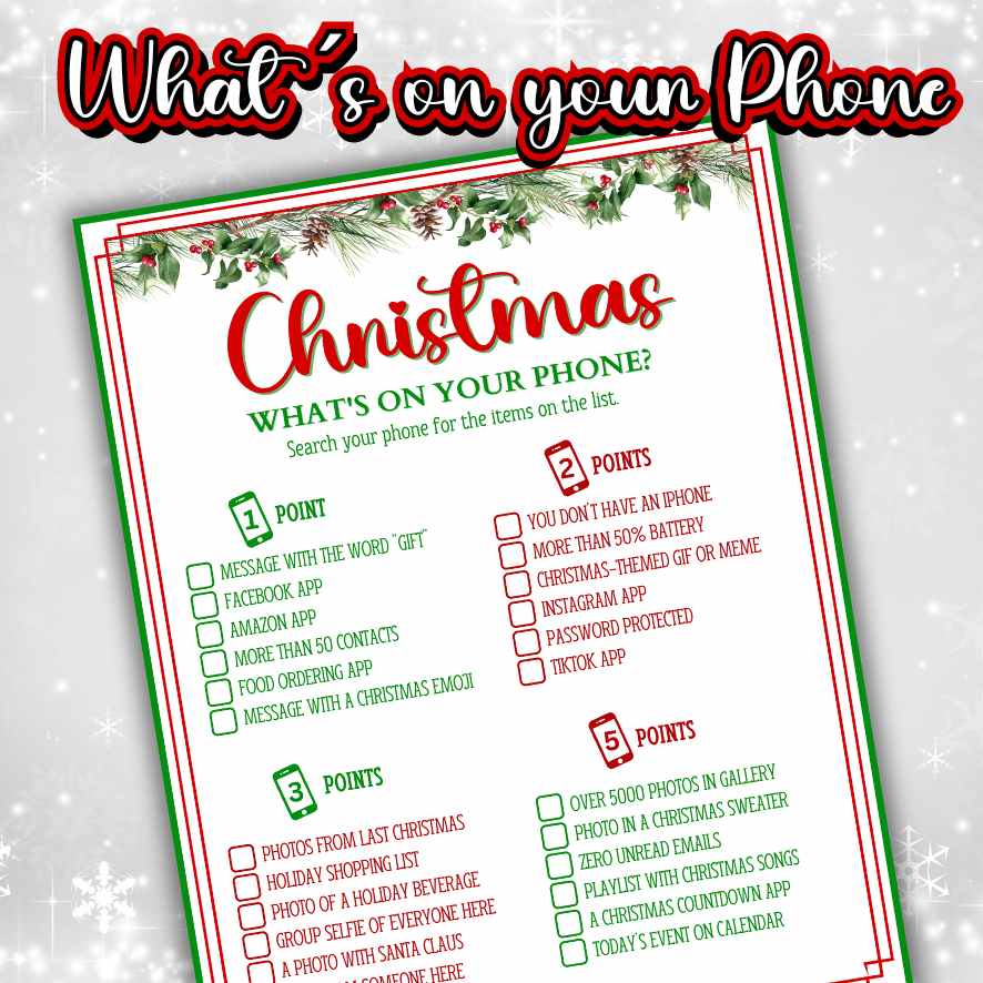 CHRISTMAS WHATS ON YOUR PHONE GAME