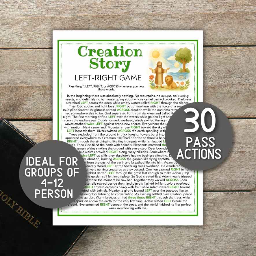 CREATION STORY LEFT RIGHT GAME