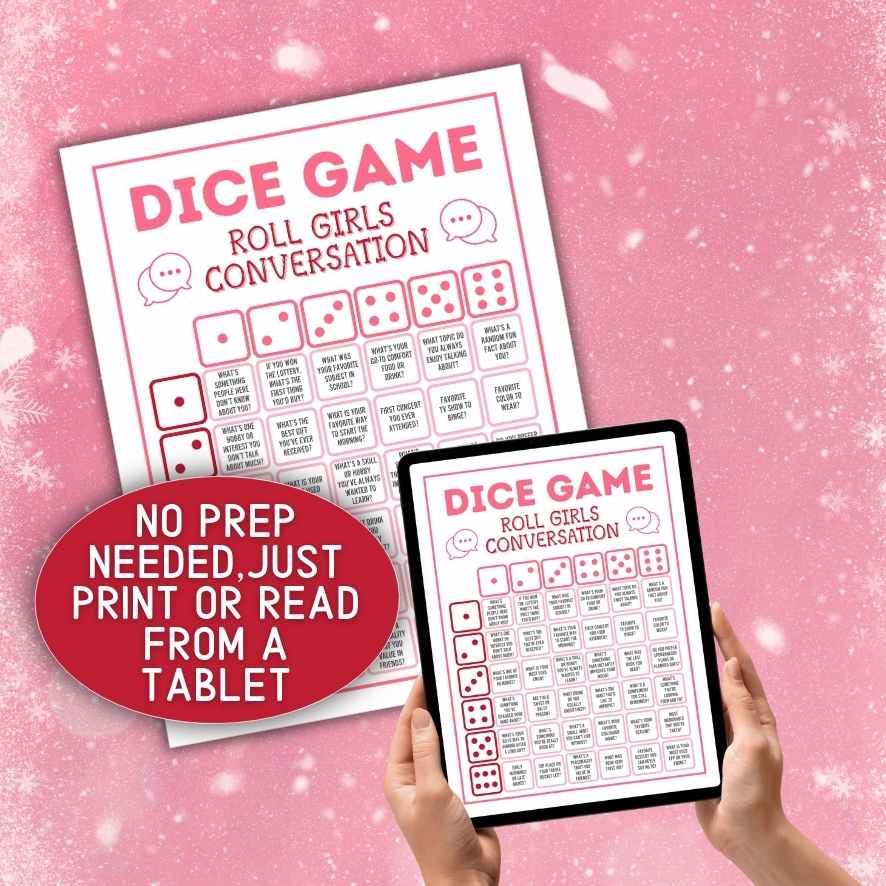 DICE GIRL“S CONVERSATION GAME PRINTABLE - Image 3