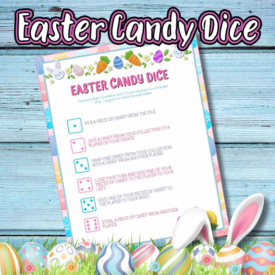 EASTER DICE GAME GIFT EXCHANGE PRINTABLE