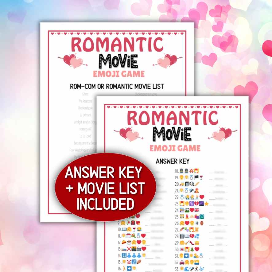 EMOJI GAME ROMANTIC MOVIES PRINTABLE - Image 3
