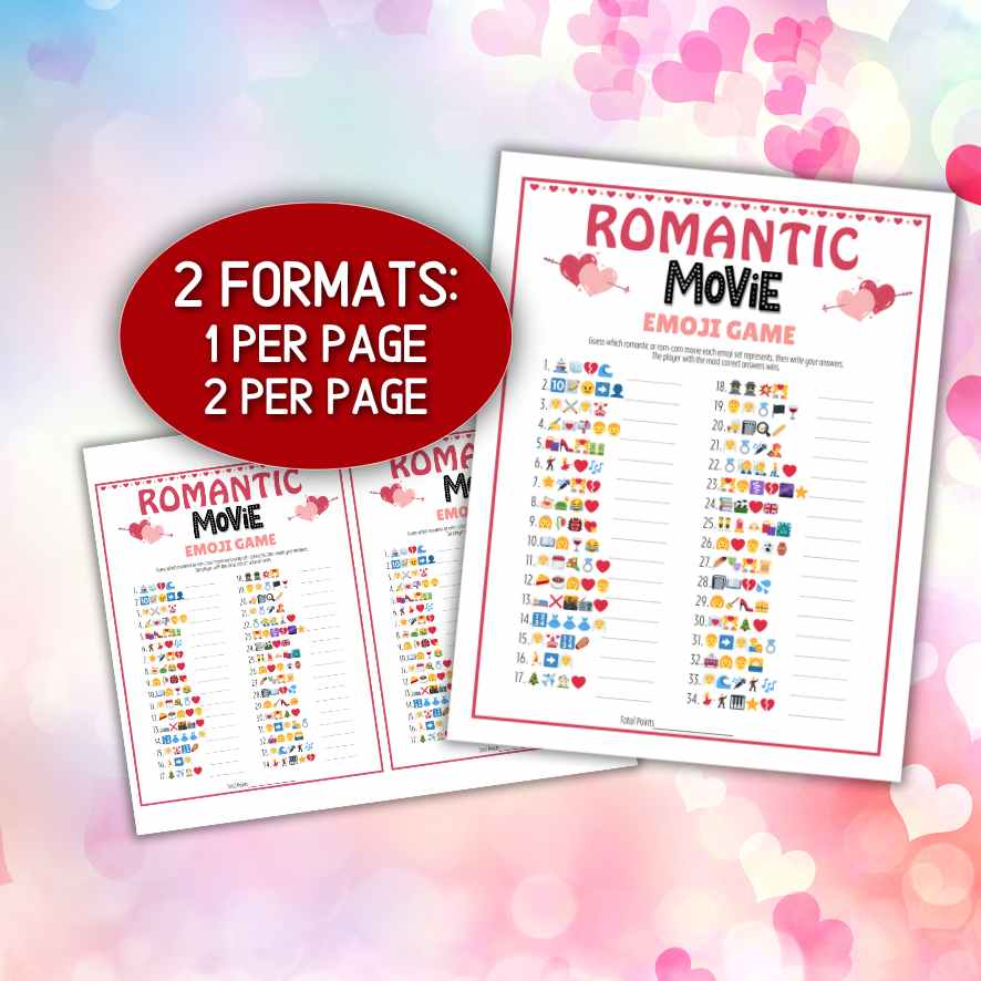 EMOJI GAME ROMANTIC MOVIES PRINTABLE - Image 4