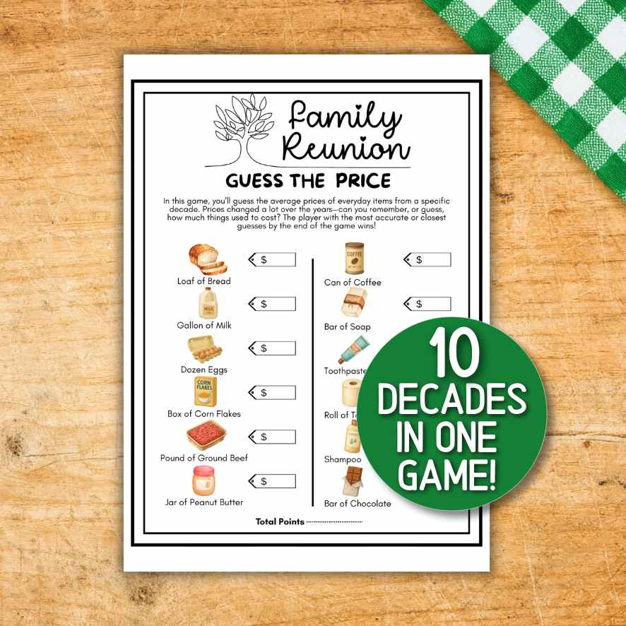FAMILY REUNION GUESS THE PRICE