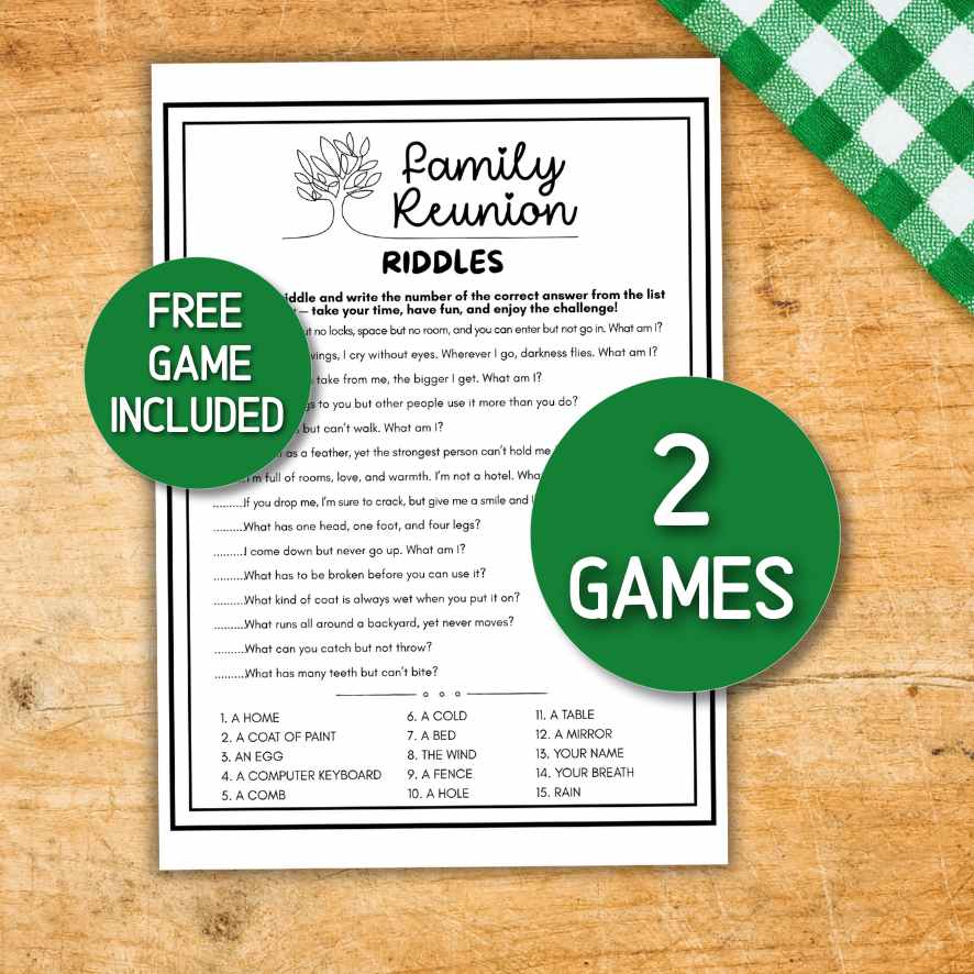 FAMILY REUNION RIDDLES PRINTABLE