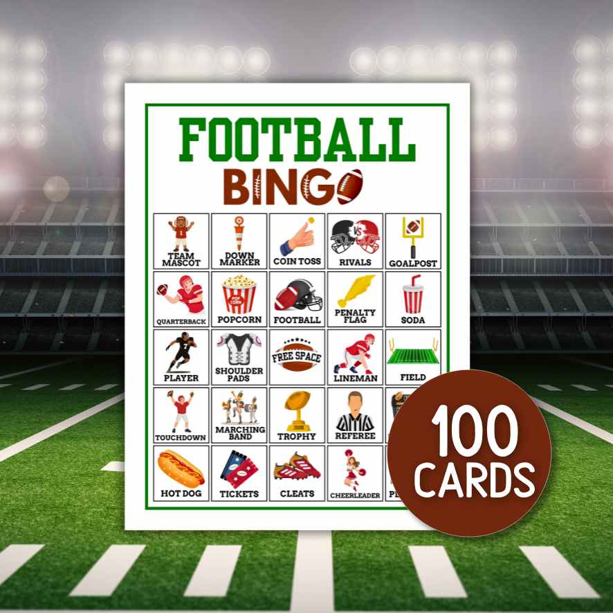 FOOTBALL BINGO GAME-100 CARDS - Image 2