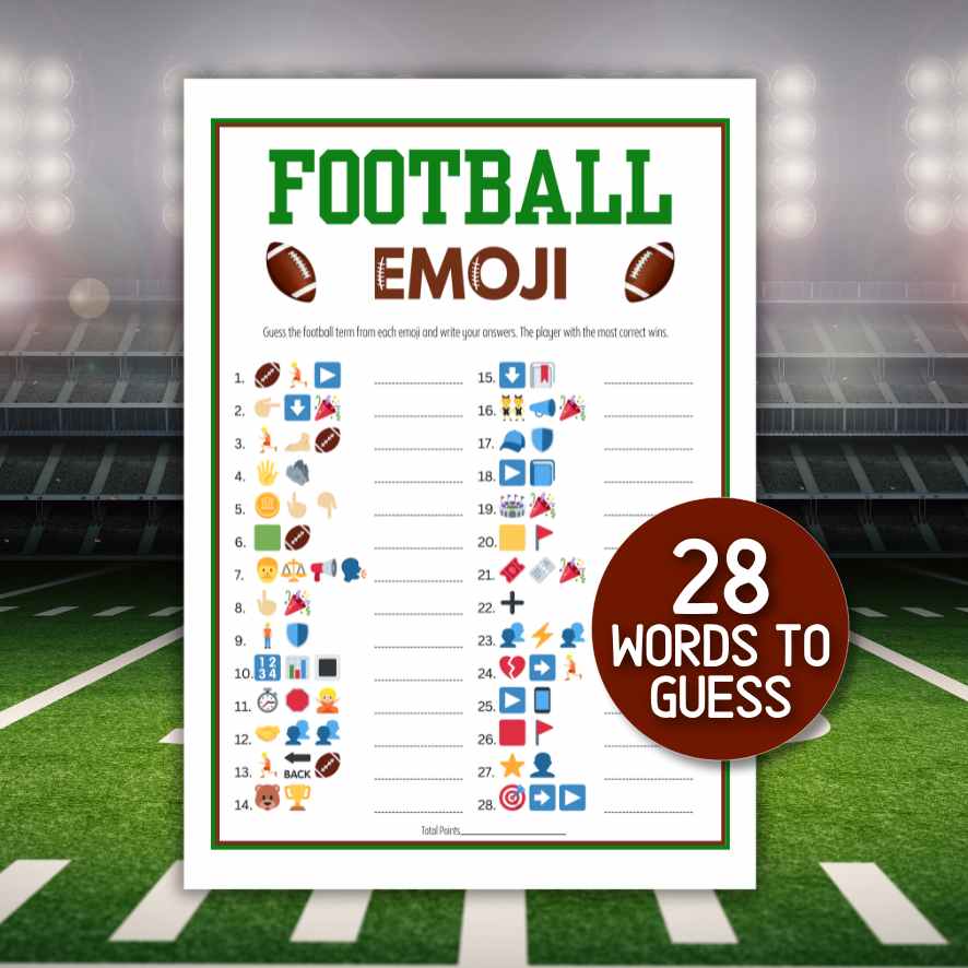 FOOTBALL EMOJI GAME PRINTABLE