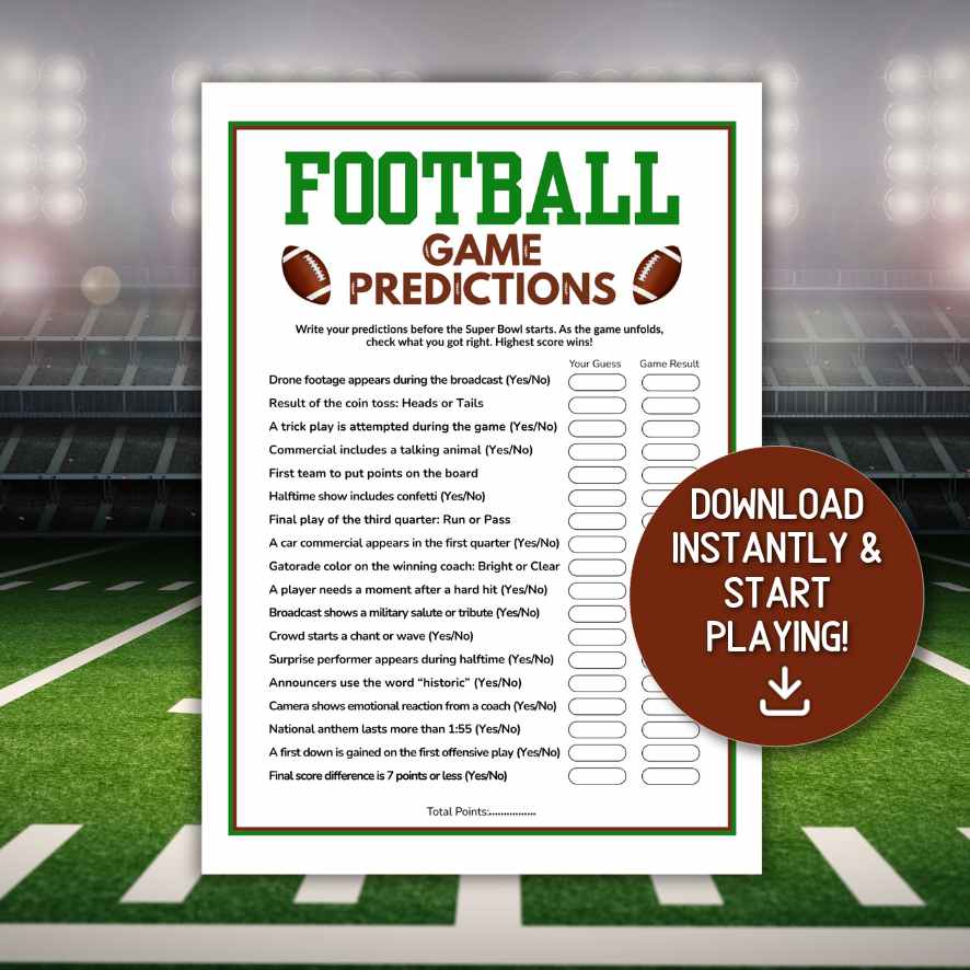 FOOTBALL PREDICTIONS GAME PRINTABLE - Image 2