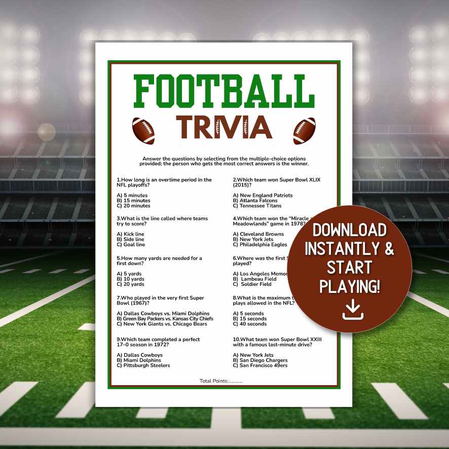 FOOTBALL TRIVIA QUESTIONS AND ANSWERS - Image 2
