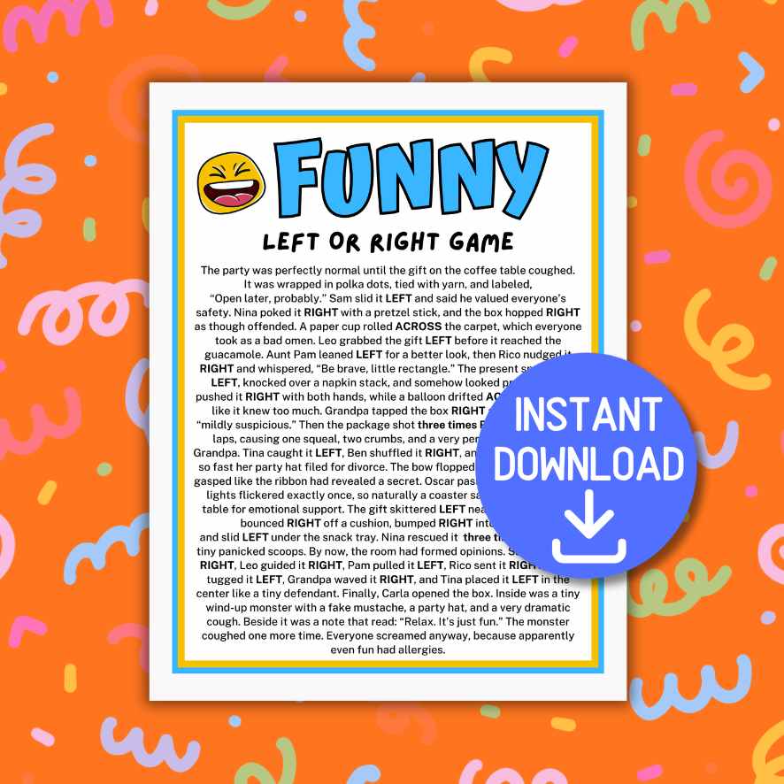 FUNNY LEFT OR RIGHT GAME PRINTABLE - Image 3