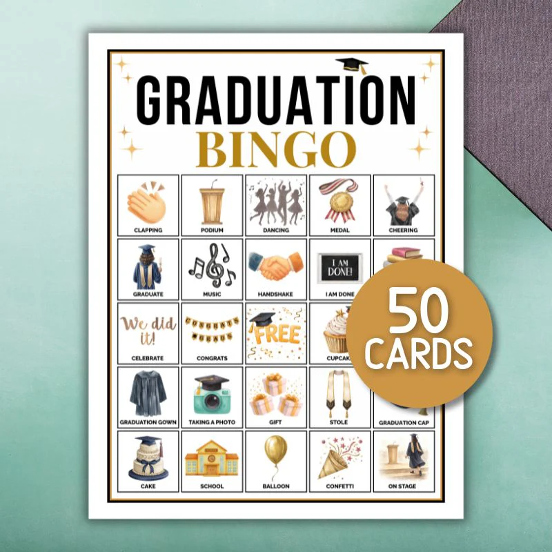 GRADUATION BINGO GAME CARDS