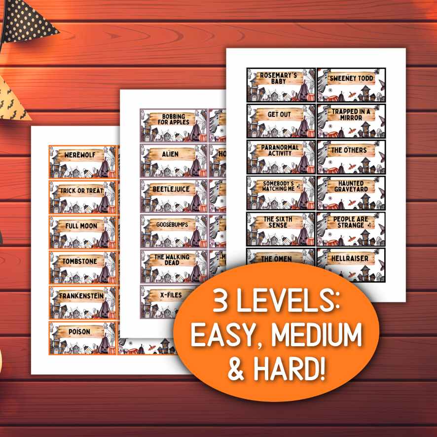 HALLOWEEN CHARADES GAME CARDS - Image 2