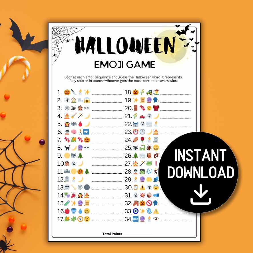 HALLOWEEN EMOJI GAME PRINTABLE