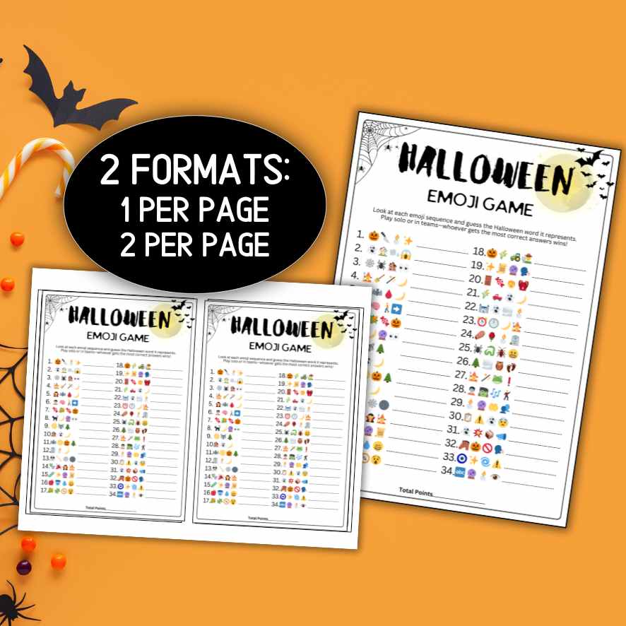 HALLOWEEN EMOJI GAME PRINTABLE - Image 2