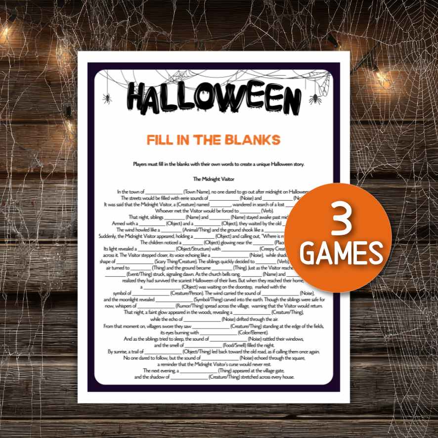 HALLOWEEN MAD LIBS - Fill in the Blanks