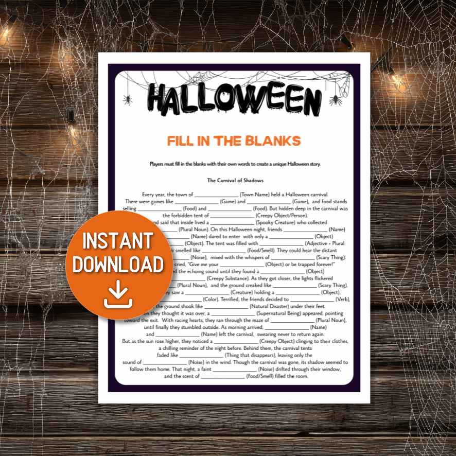 HALLOWEEN MAD LIBS - Fill in the Blanks - Image 2