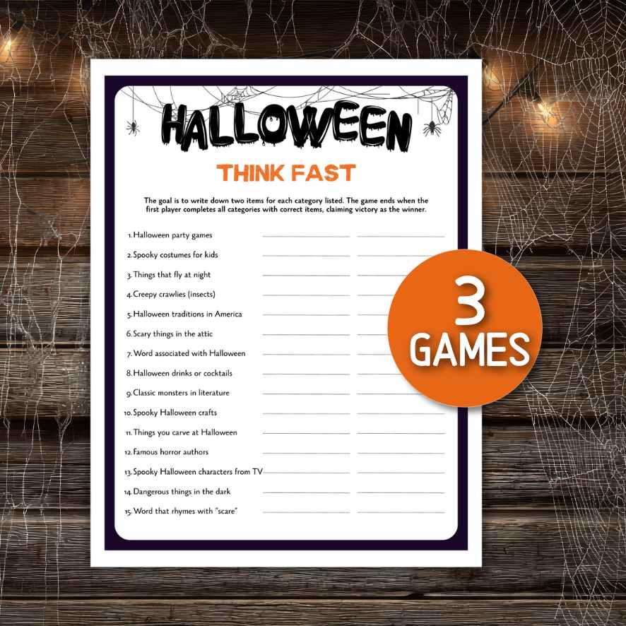 HALLOWEEN THINK FAST GAME - Image 2