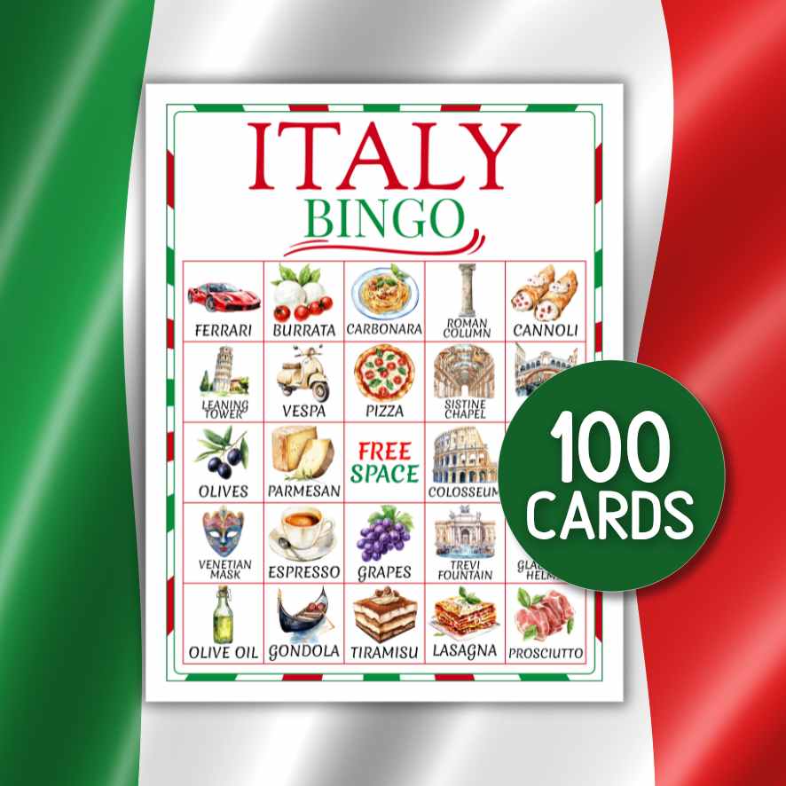 ITALY BINGO GAME PRINTABLE
