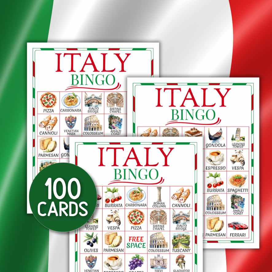 ITALY BINGO GAME PRINTABLE - Image 3