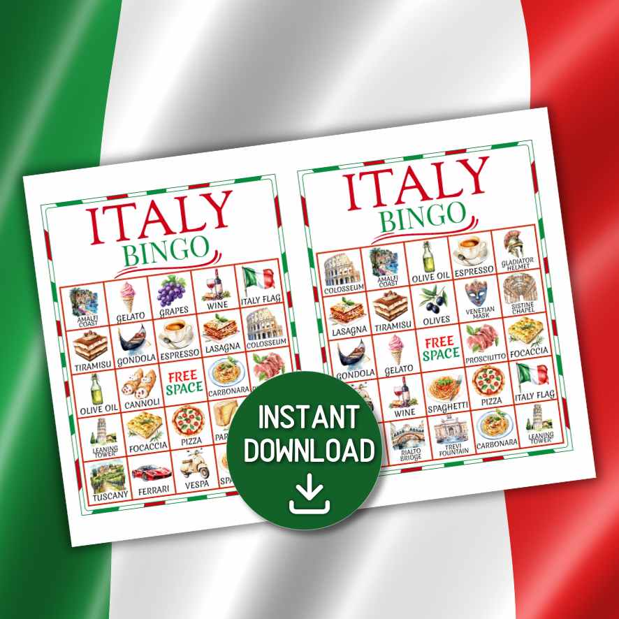 ITALY BINGO GAME PRINTABLE - Image 4