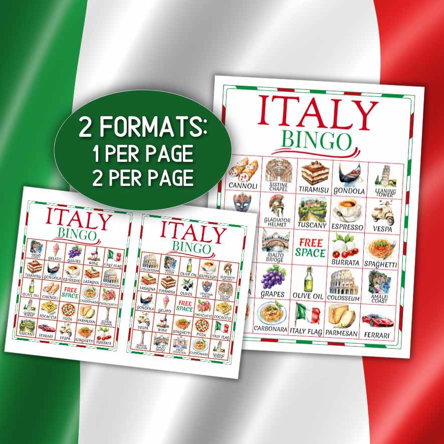 ITALY BINGO GAME PRINTABLE - Image 7