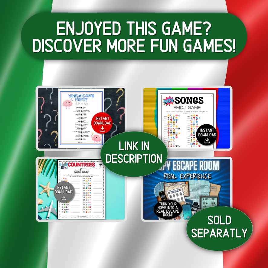 ITALY BINGO GAME PRINTABLE - Image 9