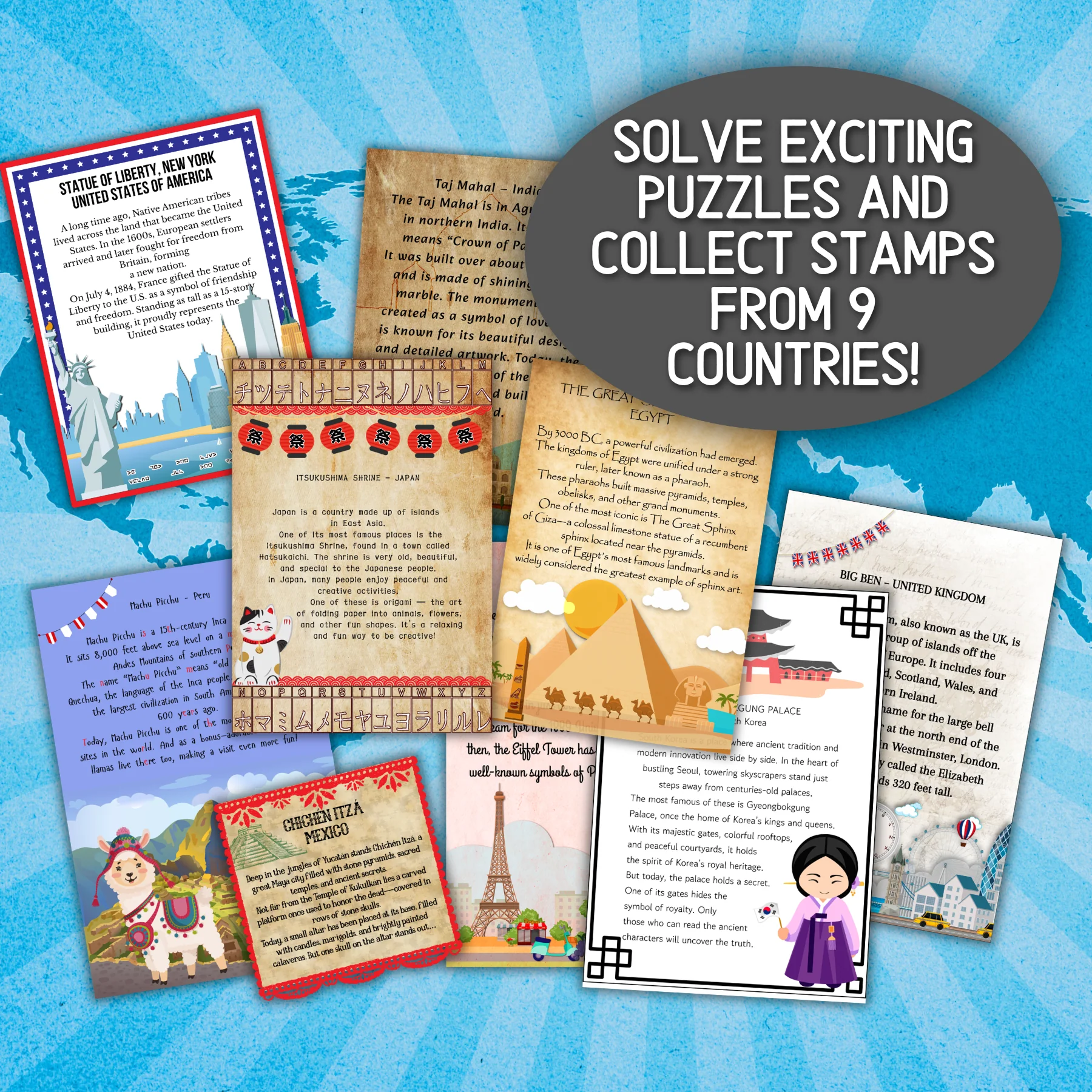 KIDS ESCAPE ROOM  AROUND THE WORLD - PRINT AND PLAY - Image 5