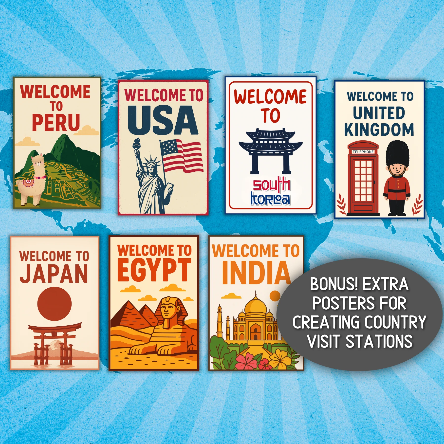 KIDS ESCAPE ROOM  AROUND THE WORLD - PRINT AND PLAY - Image 6