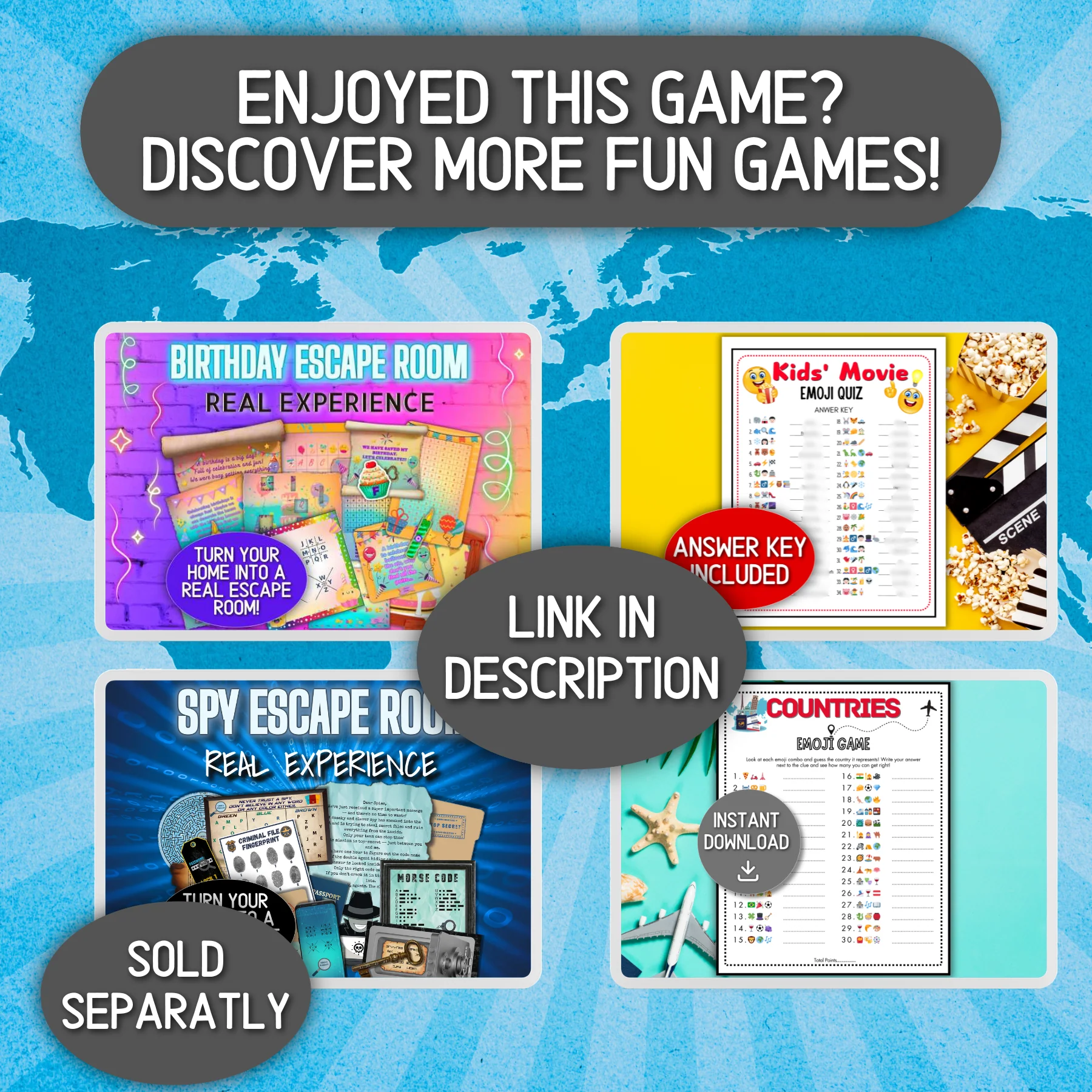 KIDS ESCAPE ROOM  AROUND THE WORLD - PRINT AND PLAY - Image 8