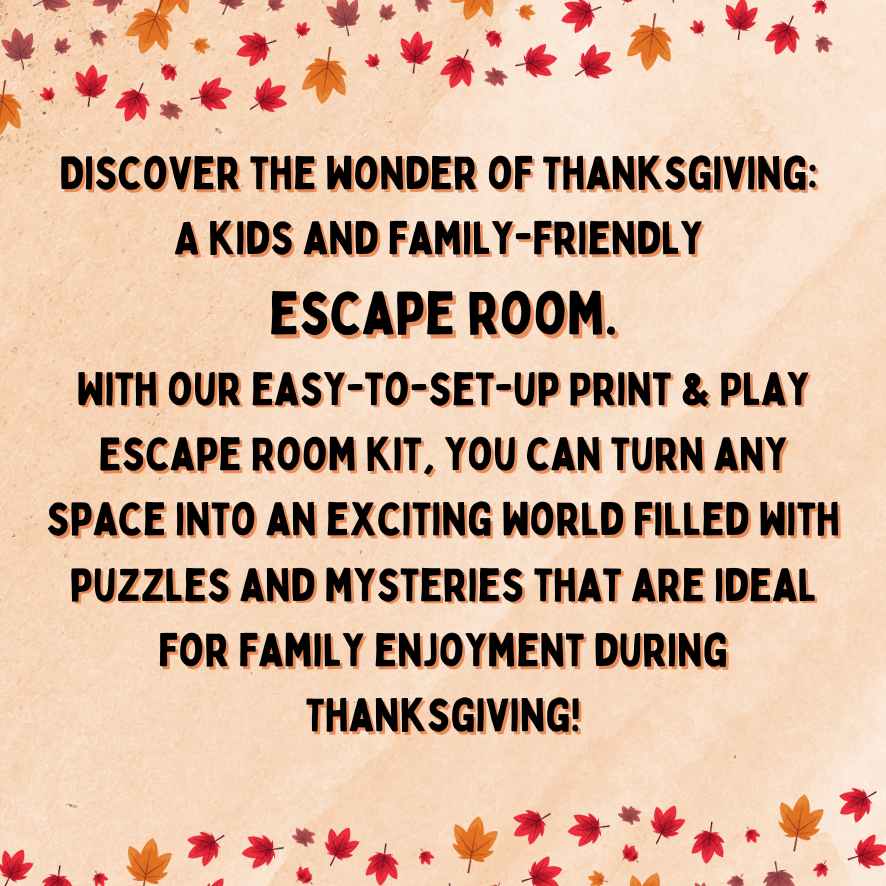KIDS ESCAPE ROOM THANKSGIVING - PRINT AND PLAY - Image 3