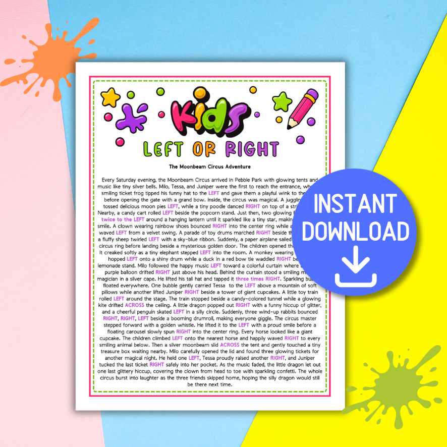 KIDS LEFT RIGHT GAME PRINTABLE - Image 3