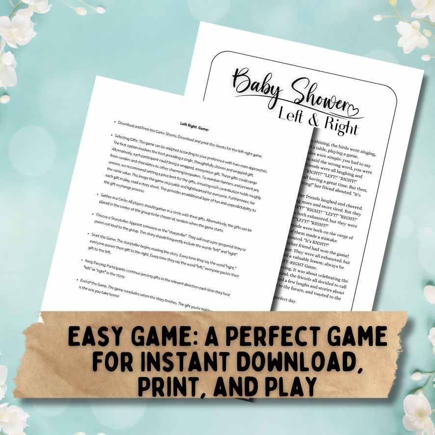 LEFT RIGHT BABY SHOWER GAME PRINTABLE - Image 5