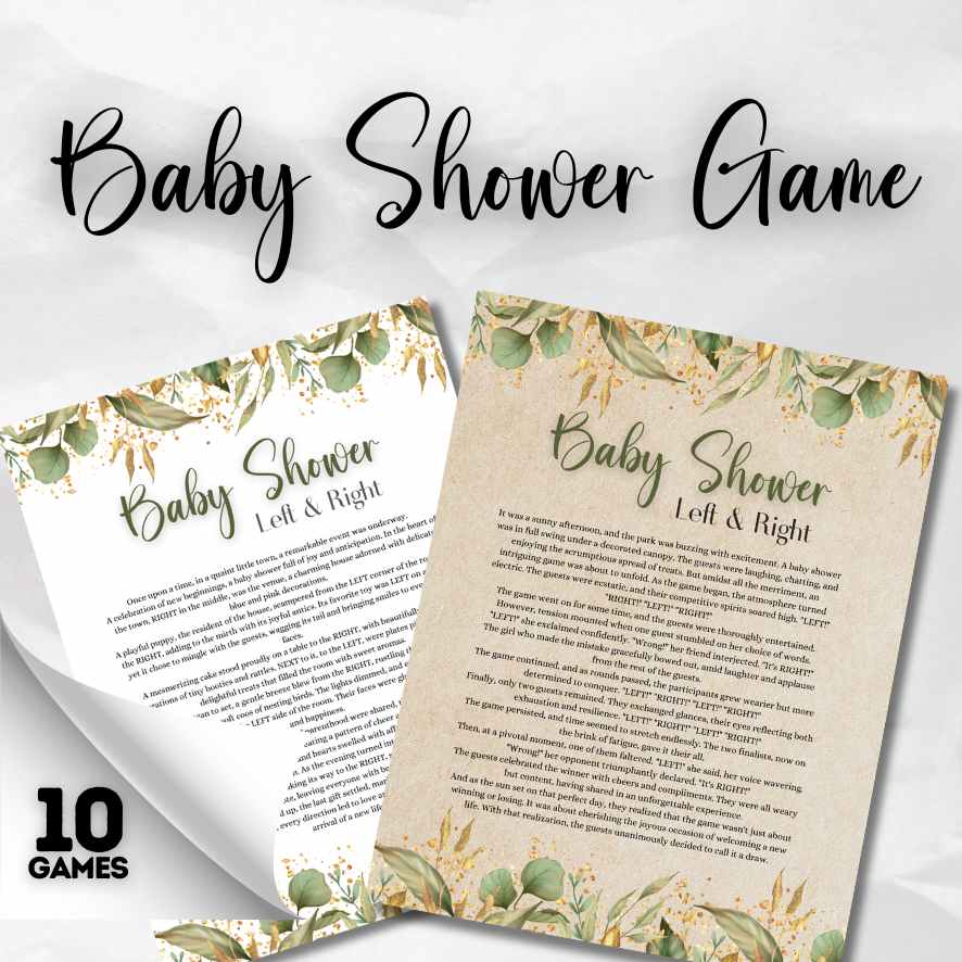 LEFT RIGHT BABY SHOWER GAME PRINTABLE