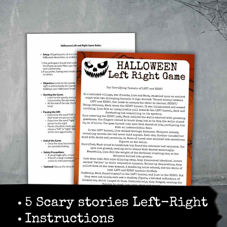 HALLOWEEN LEFT AND RIGHT HORROR PRINTABLE GAME - Image 2