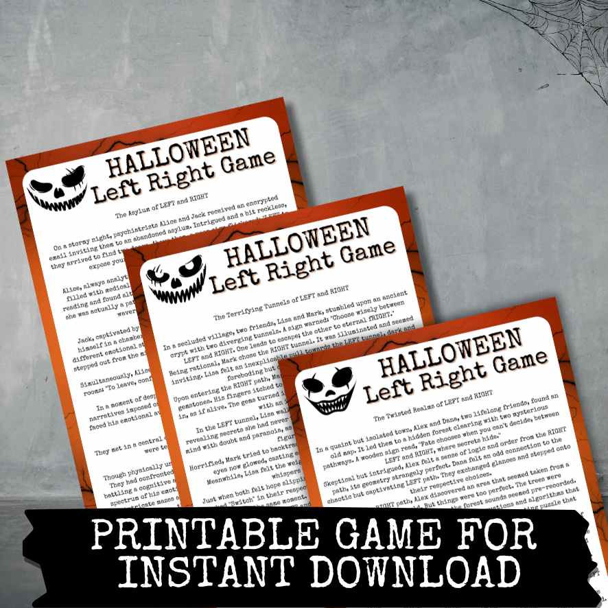 HALLOWEEN LEFT AND RIGHT HORROR PRINTABLE GAME - Image 3