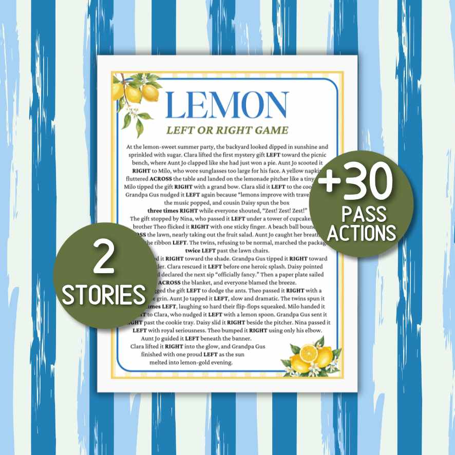 LEMON LEFT RIGHT GAME PRINTABLE