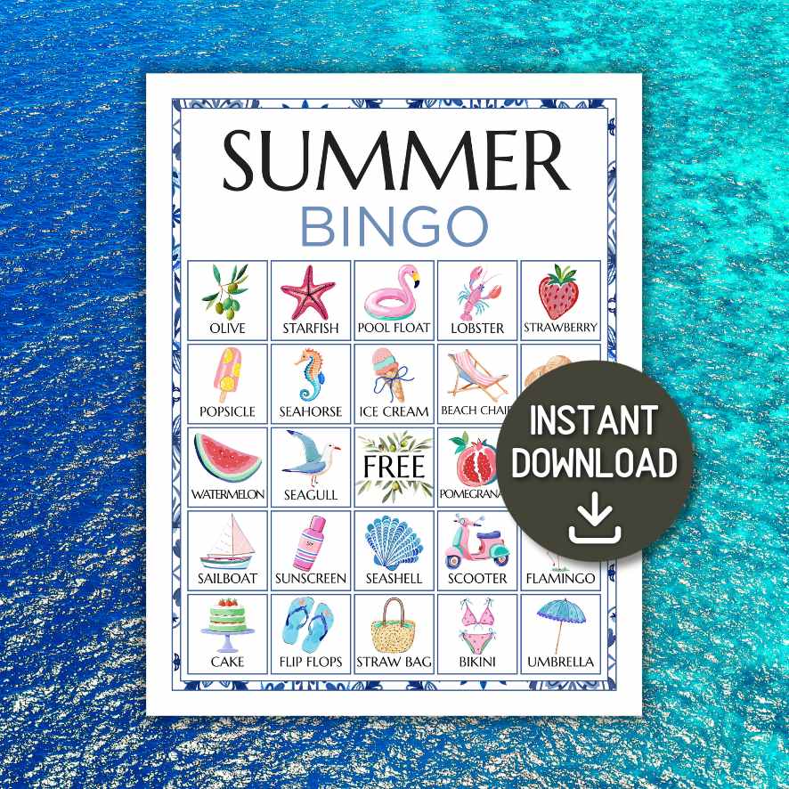 MEDITERRANEAN SUMMER BINGO PRINTABLE GAME - Image 2