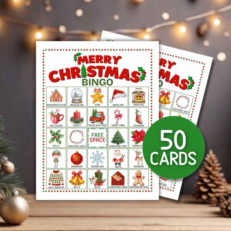 MERRY CHRISTMAS BINGO 50 CARDS - Image 3