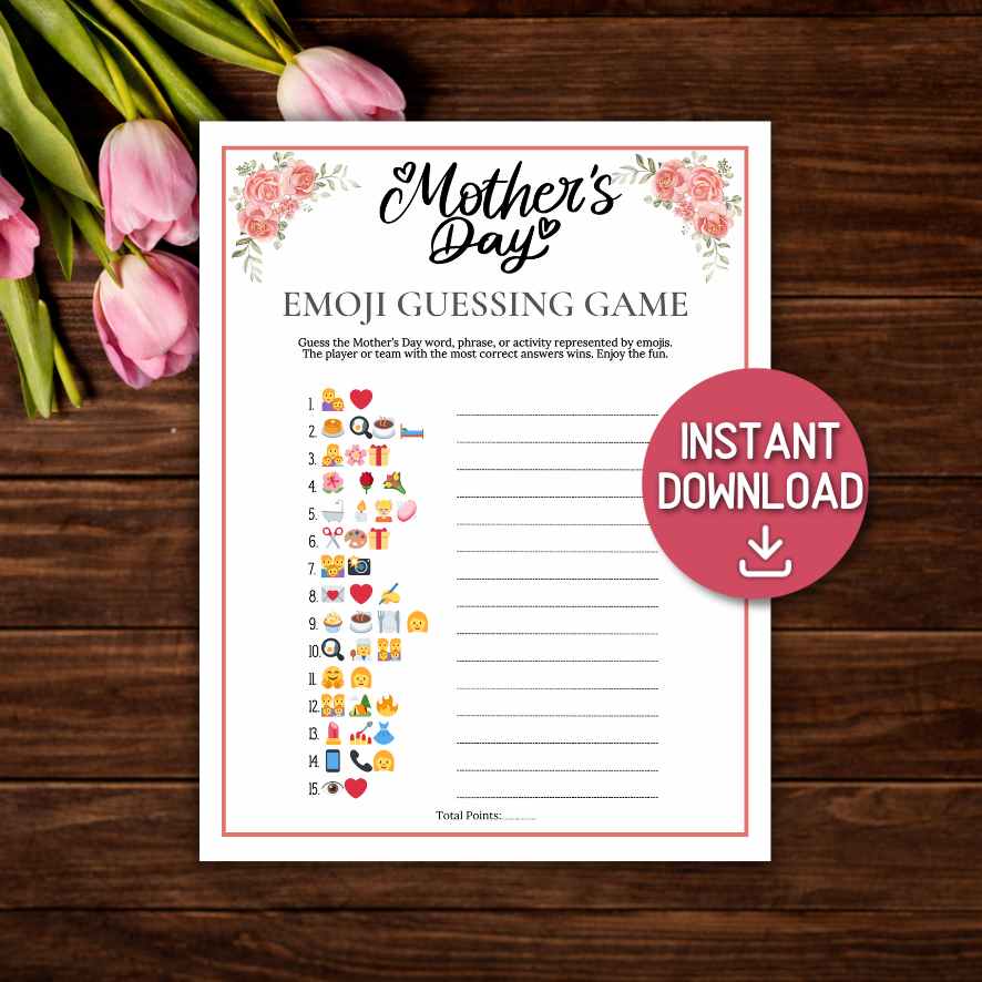 MOTHERS DAY EMOJI GAME PRINTABLE