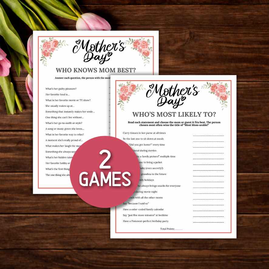 2 GAMES MOTHERS DAY PRINTABLE