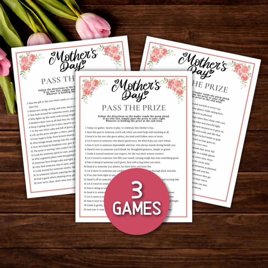 MOTHERS DAY PASS THE PRIZE GAME