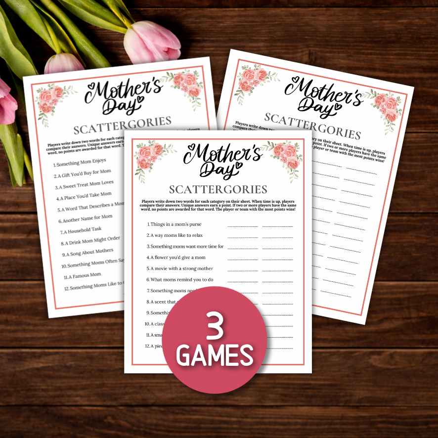 MOTHERS DAY SCATTERGORIES GAME