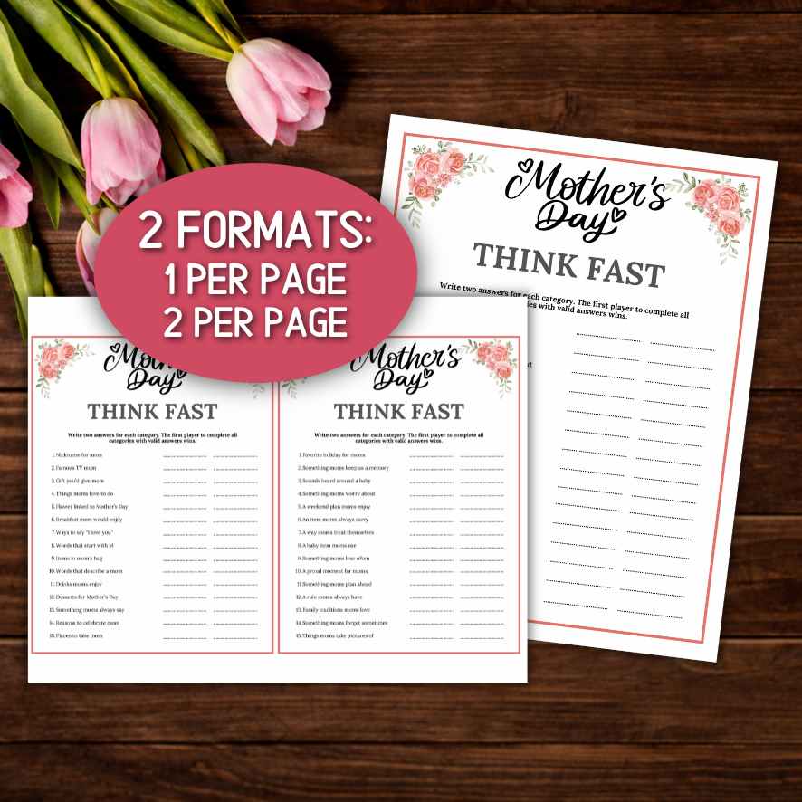 MOTHERS DAY THINK FAST GAME - Image 4
