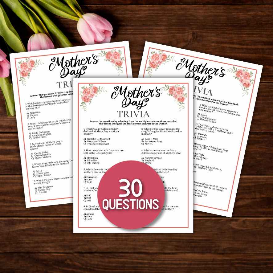 MOTHERS DAY TRIVIA GAME