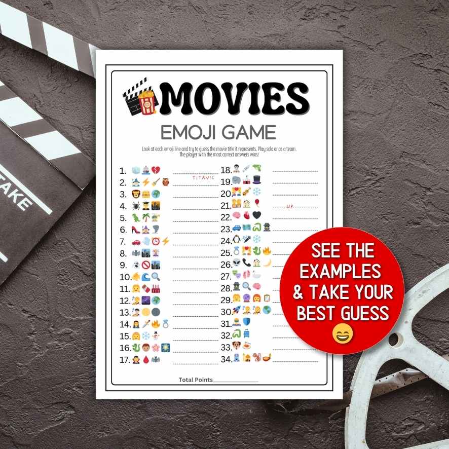 MOVIE EMOJI PICTIONARY GAME