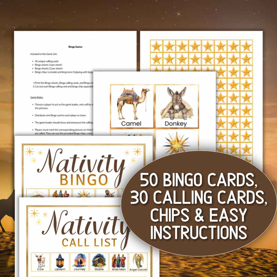 NATIVITY BINGO GAME PRINTABLE 50 CARDS - Image 4